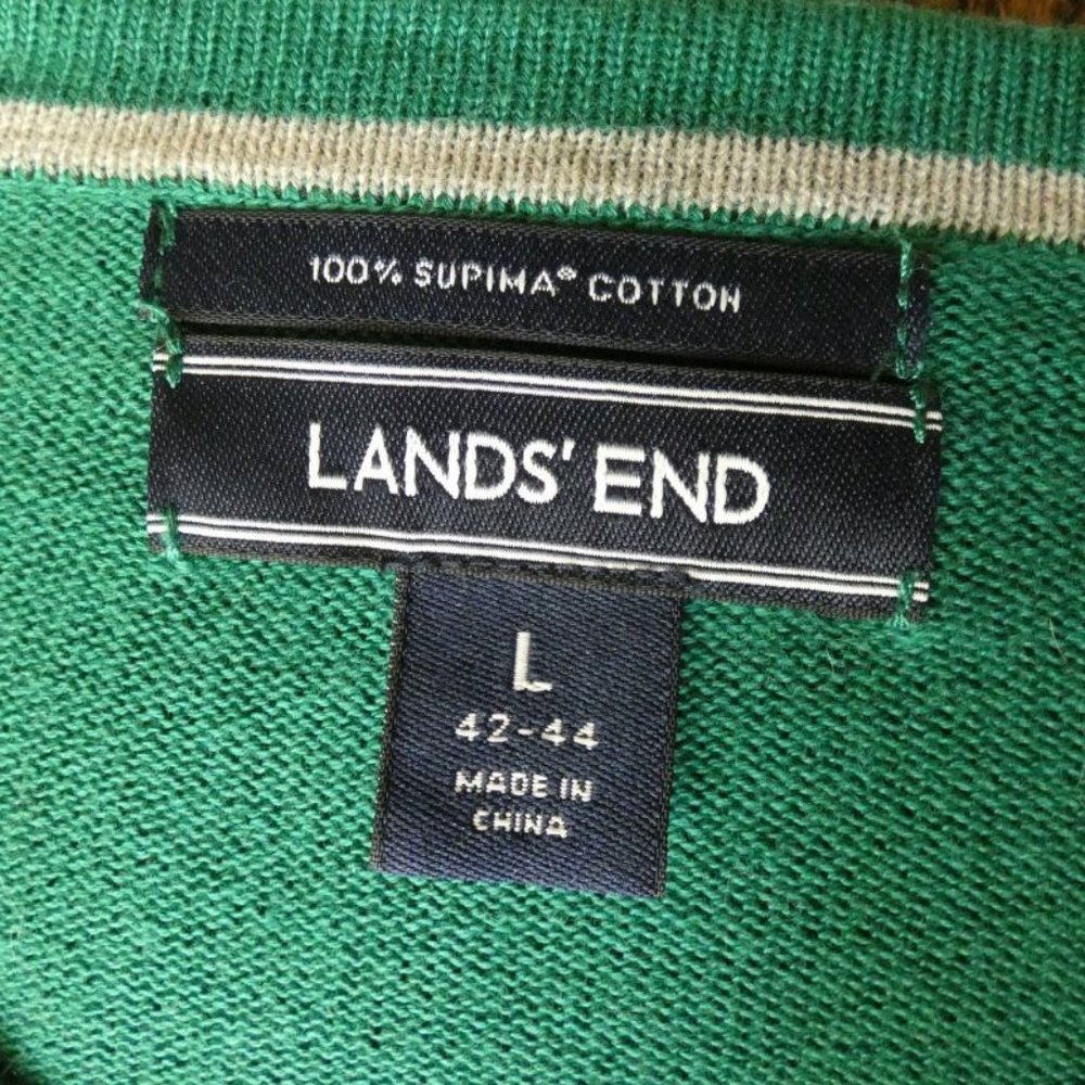 Land's End Green Sweater Size Large (42-44) - Picture 6 of 7
